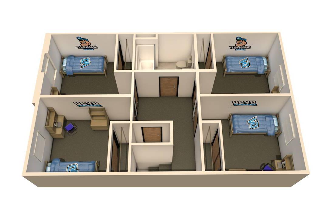 Image of the second floor of a laker village 4-Bedroom/4-Person&#160;Apartment floor plan